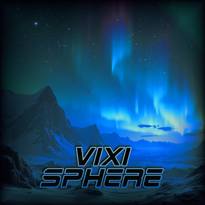 Northern lights on a winter mountain, ViXi Sphere